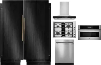 6 Piece Package Includes Refrigerator, Freezer, Cooktop, Wall Oven, Hood And Dishwasher