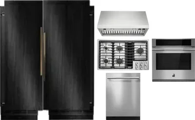 6 Piece Package Includes Refrigerator, Freezer, Cooktop, Wall Oven, Hood And Dishwasher