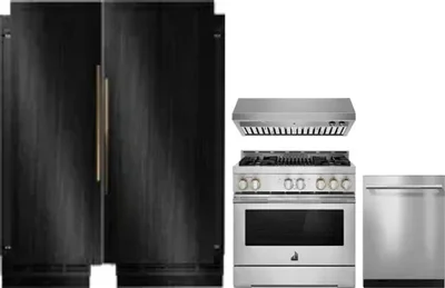 5 Piece Package Includes Refrigerator, Freezer, Range, Hood And Dishwasher