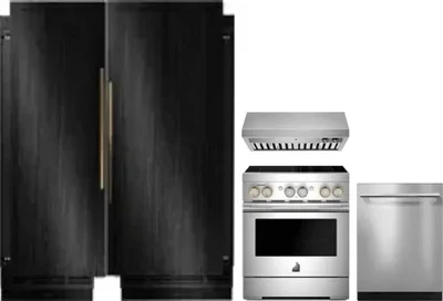 5 Piece Package Includes Refrigerator, Freezer, Range, Hood And Dishwasher