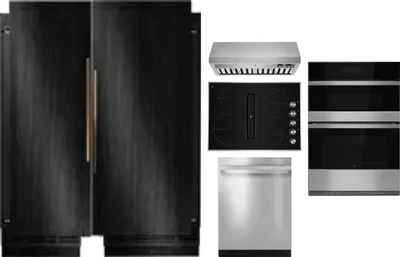 6 Piece Package Includes Refrigerator, Freezer, Cooktop, Wall Oven, Hood And Dishwasher