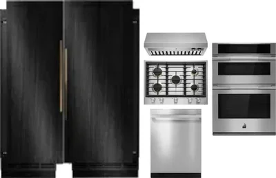 6 Piece Package Includes Refrigerator, Freezer, Cooktop, Wall Oven, Hood And Dishwasher