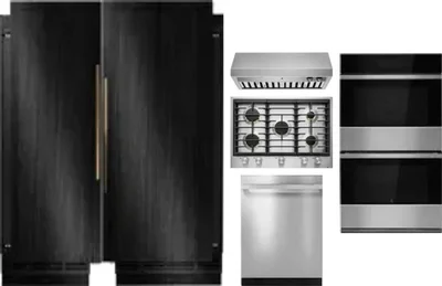 6 Piece Package Includes Refrigerator, Freezer, Cooktop, Wall Oven, Hood And Dishwasher