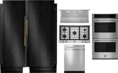6 Piece Package Includes Refrigerator, Freezer, Cooktop, Wall Oven, Hood And Dishwasher
