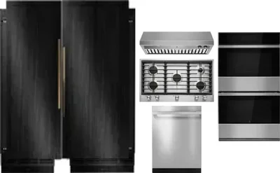 6 Piece Package Includes Refrigerator, Freezer, Cooktop, Wall Oven, Hood And Dishwasher