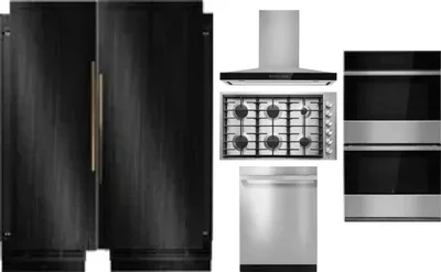 6 Piece Package Includes Refrigerator, Freezer, Cooktop, Wall Oven, Hood And Dishwasher