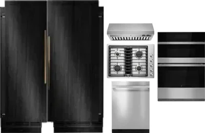 6 Piece Package Includes Refrigerator, Freezer, Cooktop, Wall Oven, Hood And Dishwasher