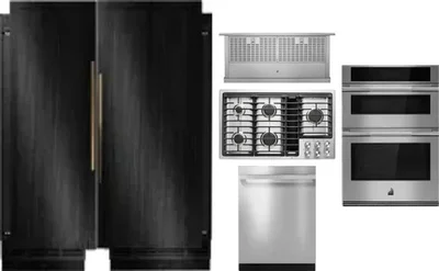 6 Piece Package Includes Refrigerator, Freezer, Cooktop, Wall Oven, Hood And Dishwasher