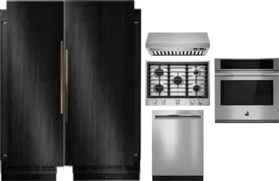 6 Piece Package Includes Refrigerator, Freezer, Cooktop, Wall Oven, Hood And Dishwasher