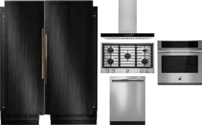 6 Piece Package Includes Refrigerator, Freezer, Cooktop, Wall Oven, Hood And Dishwasher