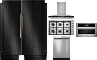 6 Piece Package Includes Refrigerator, Freezer, Cooktop, Wall Oven, Hood And Dishwasher