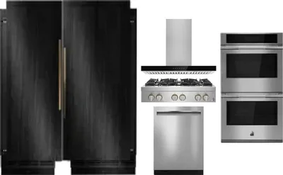 6 Piece Package Includes Refrigerator, Freezer, Cooktop, Wall Oven, Hood And Dishwasher