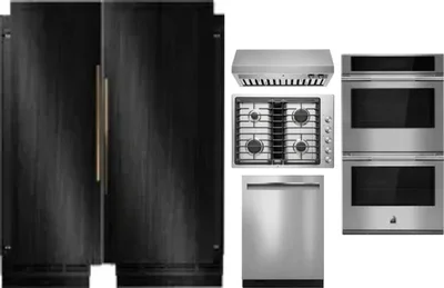 6 Piece Package Includes Refrigerator, Freezer, Cooktop, Wall Oven, Hood And Dishwasher