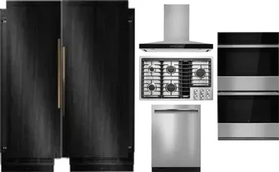 6 Piece Package Includes Refrigerator, Freezer, Cooktop, Wall Oven, Hood And Dishwasher