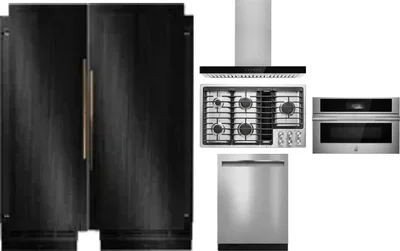 6 Piece Package Includes Refrigerator, Freezer, Cooktop, Wall Oven, Hood And Dishwasher