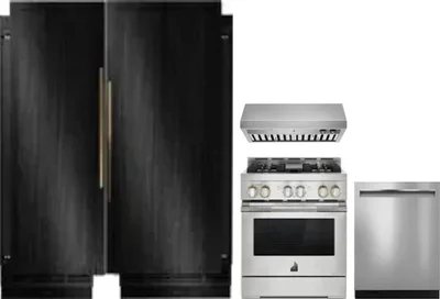 5 Piece Package Includes Refrigerator, Freezer, Range, Hood And Dishwasher