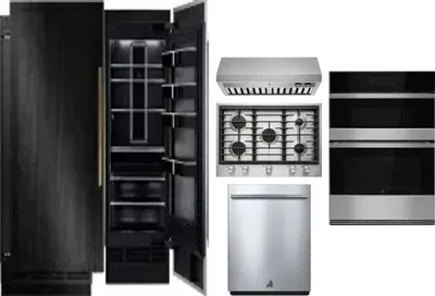 6 Piece Package Includes Refrigerator, Freezer, Cooktop, Wall Oven, Hood And Dishwasher