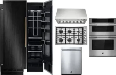 6 Piece Package Includes Refrigerator, Freezer, Cooktop, Wall Oven, Hood And Dishwasher