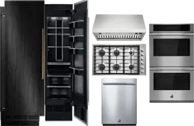 6 Piece Package Includes Refrigerator, Freezer, Cooktop, Wall Oven, Hood And Dishwasher