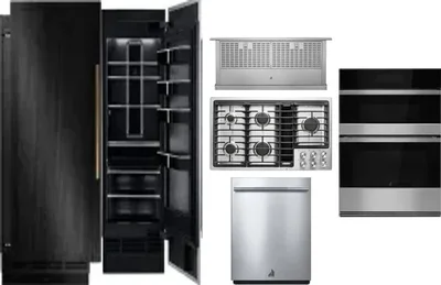 6 Piece Package Includes Refrigerator, Freezer, Cooktop, Wall Oven, Hood And Dishwasher