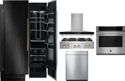 6 Piece Package Includes Refrigerator, Freezer, Cooktop, Wall Oven, Hood And Dishwasher