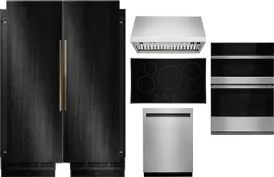 6 Piece Package Includes Refrigerator, Freezer, Cooktop, Wall Oven, Hood And Dishwasher