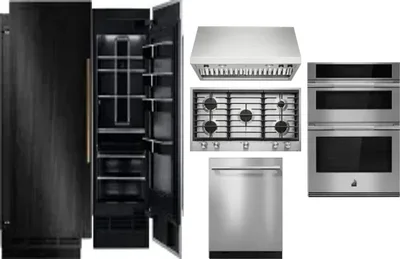 6 Piece Package Includes Refrigerator, Freezer, Cooktop, Wall Oven, Hood And Dishwasher