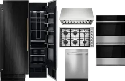 6 Piece Package Includes Refrigerator, Freezer, Cooktop, Wall Oven, Hood And Dishwasher