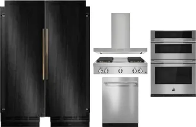 6 Piece Package Includes Refrigerator, Freezer, Cooktop, Wall Oven, Hood And Dishwasher