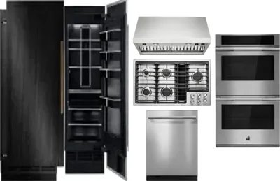 6 Piece Package Includes Refrigerator, Freezer, Cooktop, Wall Oven, Hood And Dishwasher