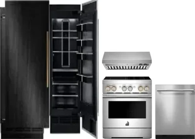 5 Piece Package Includes Refrigerator, Freezer, Range, Hood And Dishwasher