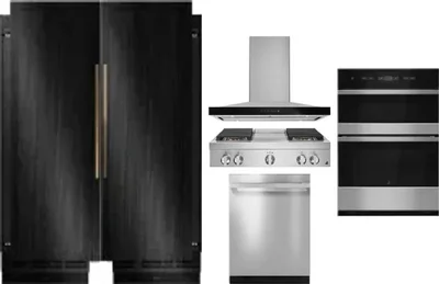 6 Piece Package Includes Refrigerator, Freezer, Cooktop, Wall Oven, Hood And Dishwasher