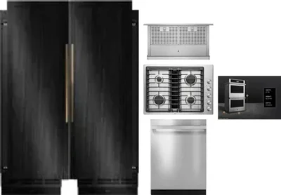6 Piece Package Includes Refrigerator, Freezer, Cooktop, Wall Oven, Hood And Dishwasher