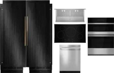 6 Piece Package Includes Refrigerator, Freezer, Cooktop, Wall Oven, Hood And Dishwasher