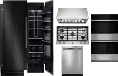 6 Piece Package Includes Refrigerator, Freezer, Cooktop, Wall Oven, Hood And Dishwasher