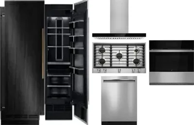 6 Piece Package Includes Refrigerator, Freezer, Cooktop, Wall Oven, Hood And Dishwasher