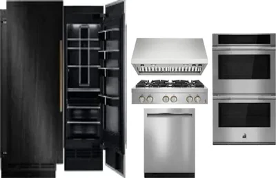 6 Piece Package Includes Refrigerator, Freezer, Cooktop, Wall Oven, Hood And Dishwasher
