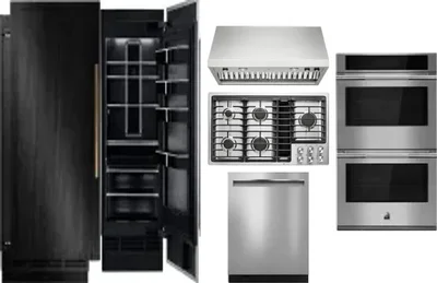 6 Piece Package Includes Refrigerator, Freezer, Cooktop, Wall Oven, Hood And Dishwasher