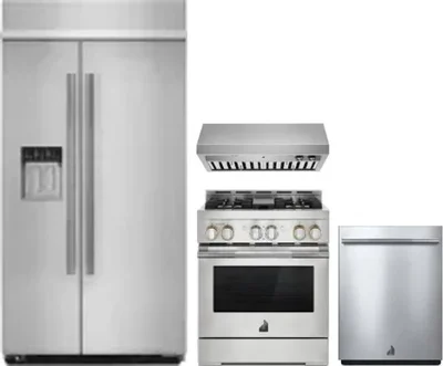 4 Piece Package Includes Refrigerator, Range, Hood And Dishwasher