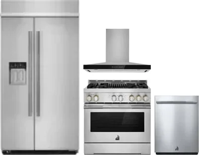 4 Piece Package Includes Refrigerator, Range, Hood And Dishwasher