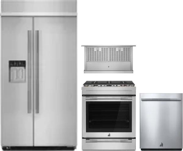 4 Piece Package Includes Refrigerator, Range, Hood And Dishwasher