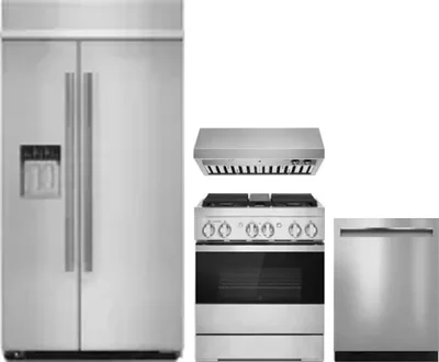 4 Piece Package Includes Refrigerator, Range, Hood And Dishwasher