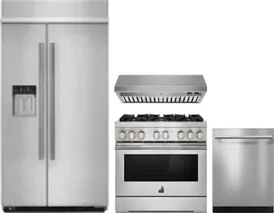 4 Piece Package Includes Refrigerator, Range, Hood And Dishwasher