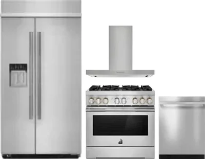 4 Piece Package Includes Refrigerator, Range, Hood And Dishwasher