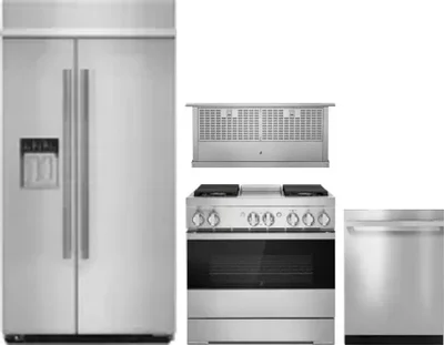 4 Piece Package Includes Refrigerator, Range, Hood And Dishwasher