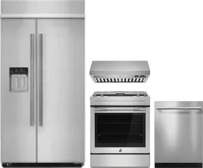 4 Piece Package Includes Refrigerator, Range, Hood And Dishwasher