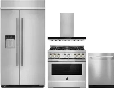 4 Piece Package Includes Refrigerator, Range, Hood And Dishwasher