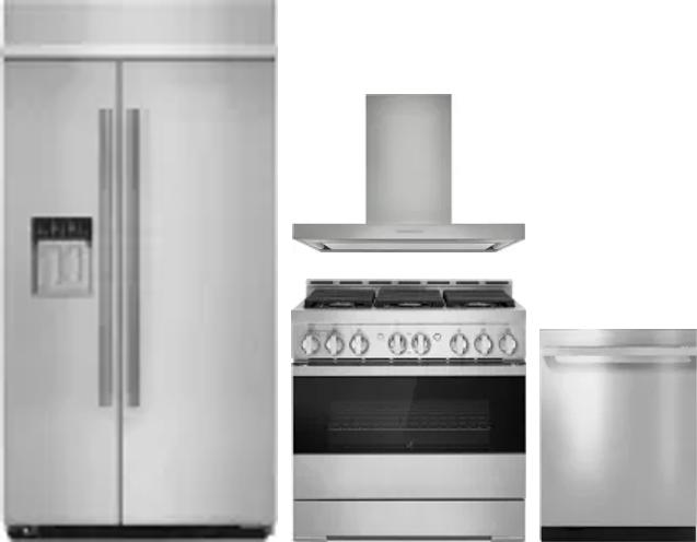 4 Piece Package Includes Refrigerator, Range, Hood And Dishwasher