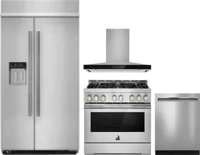 4 Piece Package Includes Refrigerator, Range, Hood And Dishwasher