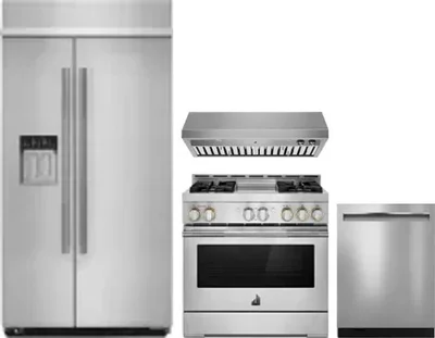 4 Piece Package Includes Refrigerator, Range, Hood And Dishwasher
